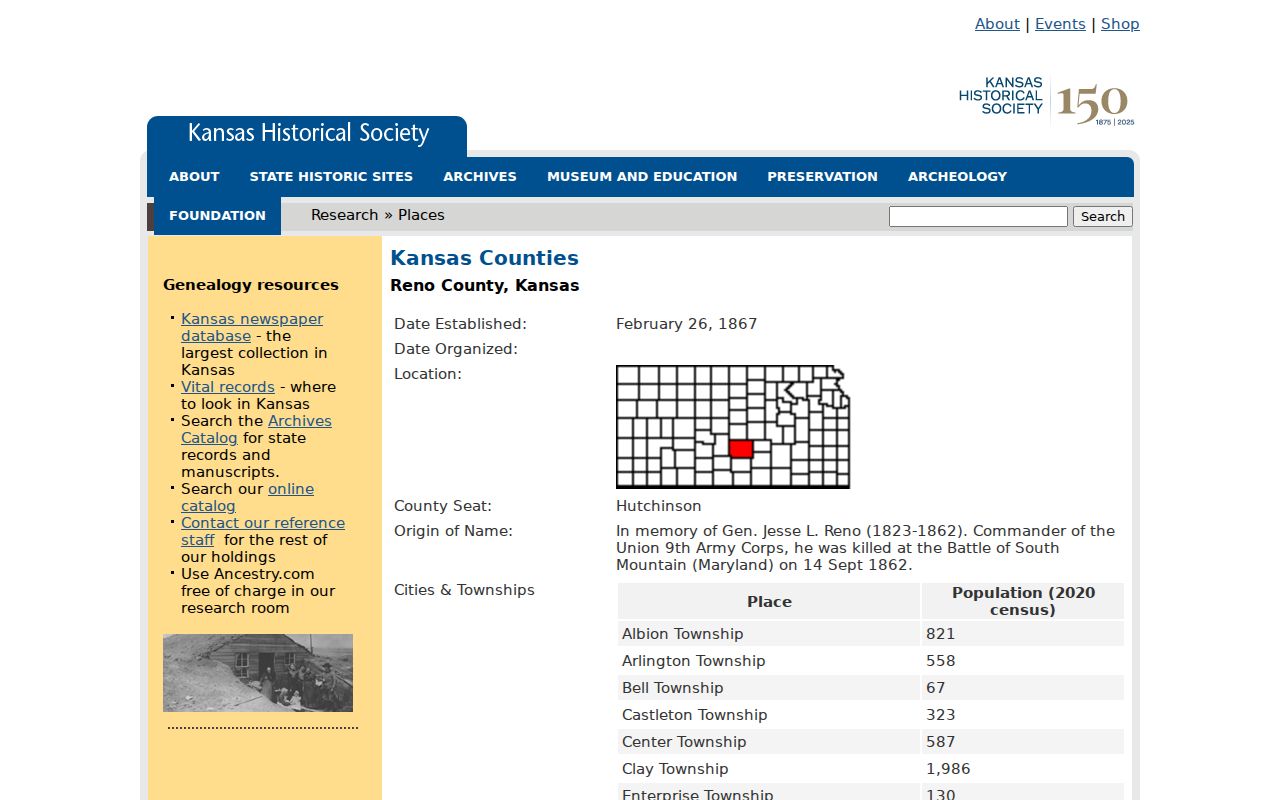 Reno County court docket history and county context